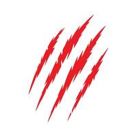 Red Claw Marks or Scratches on White Background Animal Attack or Monster Scratch Halloween Graphic Element Illustration vector