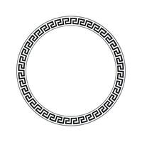 Elegant Circle Frame with Greek Key Pattern in Black and White Classic Decorative Border for Design Projects and Invitations vector