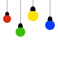 Hanging Colorful Round Lights in Red Green Yellow and Blue for Festive and Celebration Themes vector
