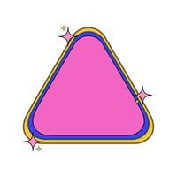 Pink Triangle Frame with Blue and Yellow Borders vector