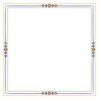 Elegant Square Frame with Green Purple and Yellow Lines and Circles vector