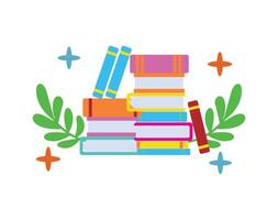 Colorful Stack of Books for Learning and Reading vector