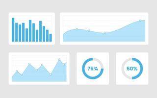 Graphs and Charts Analytic Dashboard Data Visualization Template Design. vector