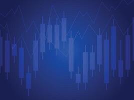 Financial chart with stock market graph in blue light background. . vector