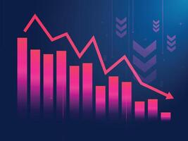 Business graph chart of stock market crash background. design. vector