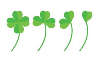 Set of clover leaf good luck symbol. illustration vector