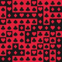 Pattern with card suits background. Hearts, clubs, spades and diamonds shapes. vector