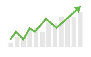 Business growth graph chart of stock market investment trading on white background design. vector