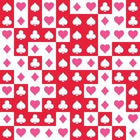Abstract pattern background with playing card suits. Hearts, Spades, Diamonds, Clubs. . vector