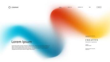 landing page with trendy gradient mesh background vector