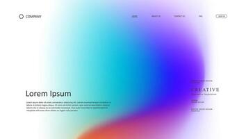 landing page with gradient mesh background vector