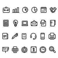 Collection of line icons for business and office vector