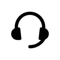 Simple headset icon support and communication vector