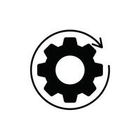 Gear icon rotating continuous improvement vector