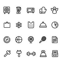 simple line icons depicting various objects and activities suitable for websites or applications vector