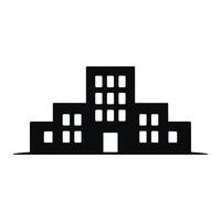 Simple black silhouette of a multi story building vector