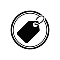 Simple tag icon in a circular frame vector