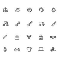 Collection of line icons for various items vector