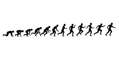 Silhouette sequence of a runner starting a race vector
