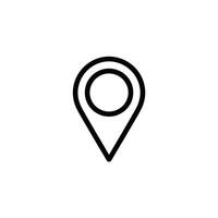 Simple line art location pin icon vector