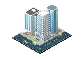 City with modern building and highway vector