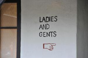 Ladies and Gents Restroom Sign photo