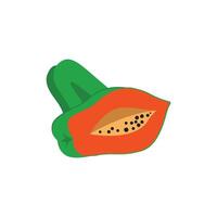 Papaya fruit icon in flat style on white background vector