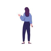 A woman is standing with her hands out vector