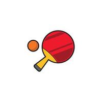A ping pong ball and a ping pong paddle icon vector