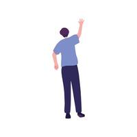 Man waving his hand in the air, flat style vector