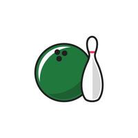 Bowling ball and pin icon illustration vector