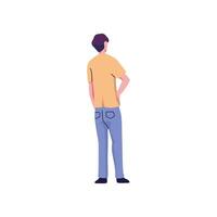 A man standing with his back to the camera vector