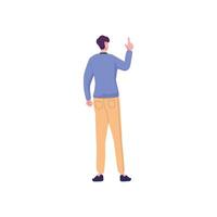 Man pointing finger at something, illustration vector