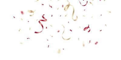 Red and gold confetti on a white background vector