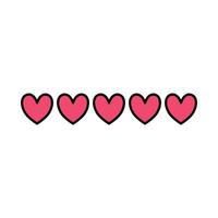 Animation life bar health heart bar. Gaming controller, symbols set. Game over concept vector