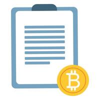 Bitcoin golden coins and paper ATM receipt macro vector