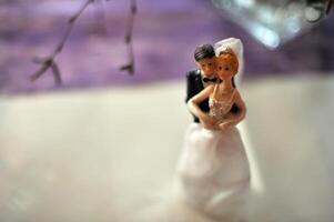 Elegant Wedding Cake Topper with Bride and Groom photo