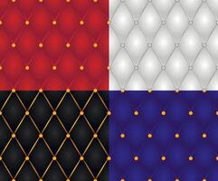 Set of seamless decorative various types casing wall textures vector