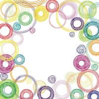 Abstract white background with multicolored rainbow circles vector