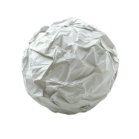 Crumpled paper ball texture white paper waste concept paper background isolated on transparent background png