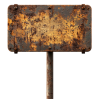 Old rusted metal sign texture background for grunge design element art isolated on transparent background png