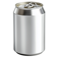 Aluminum soda can mockup beverage drink metallic container design object isolated on transparent background png
