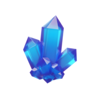 Translucent blue crystal in a cluster shines with vibrant light, making it suitable for jewelry design, gaming assets, or magical item illustrations. png