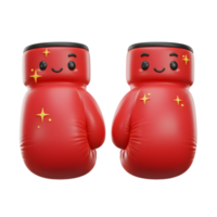Two red cartoon boxing gloves are displayed with stars and a happy expression, making them suitable for a playful or humorous design. png