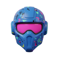 A futuristic blue helmet features a geometric pattern and pink visor, creating a bold and modern aesthetic that is ideal for futuristic protection. png