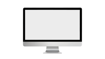 Monitor computer notebook technology blank mockup empty display template showing present device screen desktop office lcd notebook front portable information white color mockup portable information png