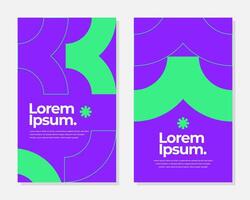 Geometric Abstract Background Design Templates Modern Purple and Green Color Scheme Two Vertical vector