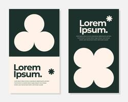 Abstract Geometric Design Minimalist Brochure Template Modern Elegant Two Page Layout Circles Dark vector