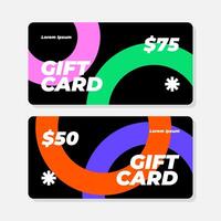 Modern Abstract Gift Card Design Templates 50 75 Value Colorful Circles vector