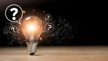 Questioning concepts, why, where, when, how, who ,to find the answer , and ask for help to solve the problem,Finding new solutions to solve business problems ,FAQs photo